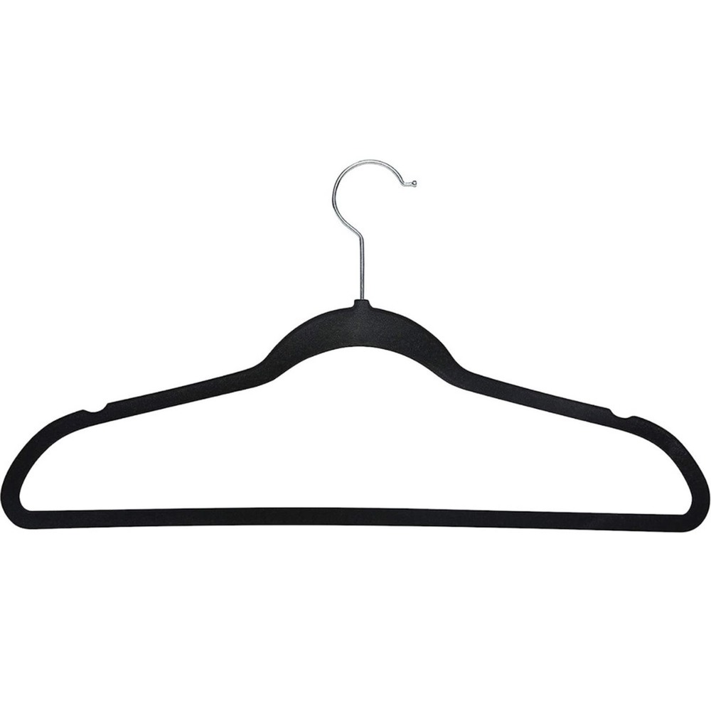 10 Black Non-slip Velvet Clothes Hangers